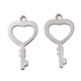 201 Stainless Steel Pendants, Heart Key