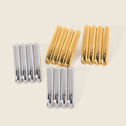 304 серьги-гвоздики в форме прямоугольника из нержавеющей стали