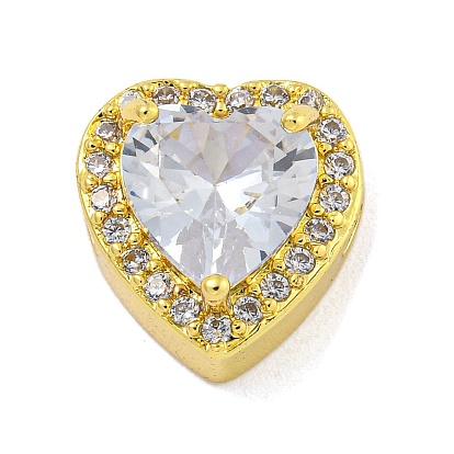 Стойки обшивки латунь микро проложить кубического циркония бусы, без кадмия и без свинца, долговечный, сердце