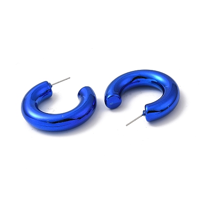 Ring Acrylic Stud Earrings, Half Hoop Earrings with 316 Surgical Stainless Steel Pins