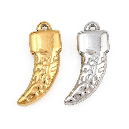 Pendentifs en acier inoxydable, amulettes en dent de loup martelée