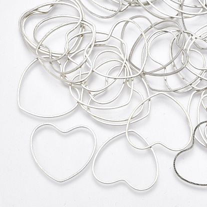 Brass Linking Rings, Nickel Free, Heart