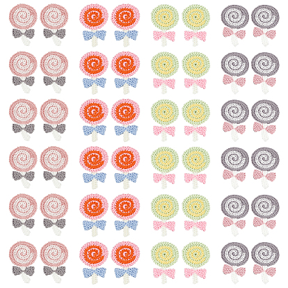 48шт 4 цвета полиэстер вышивка пришить аппликации, швейное украшение для платья, леденец