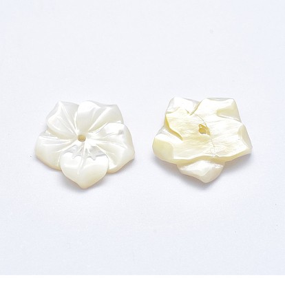 Flower Natural White Shell Beads, Mother of Pearl Shell Beads,