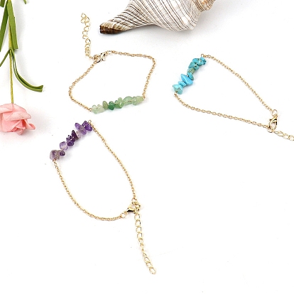 Браслеты-цепочки с драгоценными камнями и металлическими цепочками для женщин и девочек