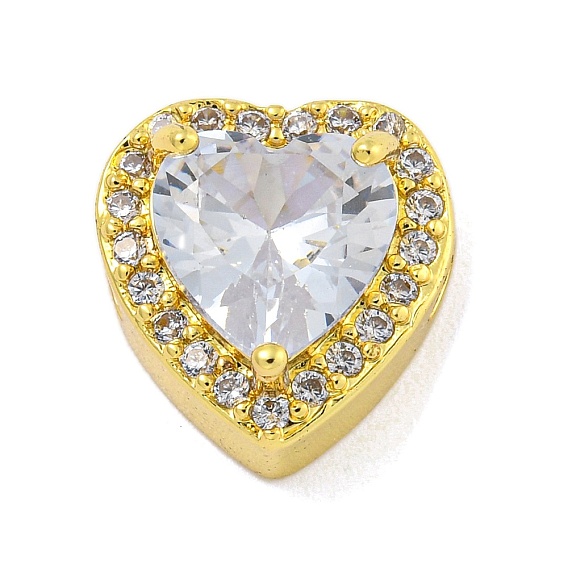 Стойки обшивки латунь микро проложить кубического циркония бусы, без кадмия и без свинца, долговечный, сердце