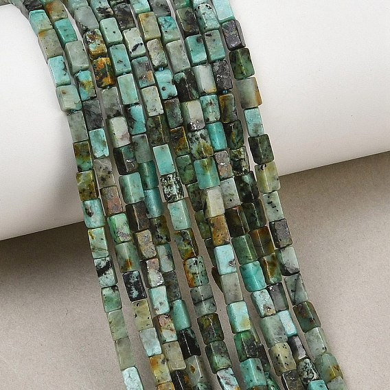 Natural African Turquoise(Jasper) Beads Strands, Cuboid