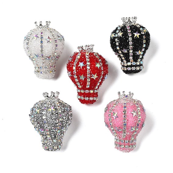 Корона из акриловых страз в форме воздушного шара, воздушный шар, с украшениями из смолы и цепочек из чашек