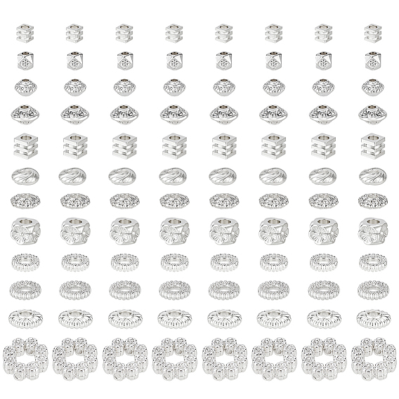 120 шт 12 стили сплава распорные бусины, разнообразные