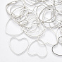 Brass Linking Rings, Nickel Free, Heart