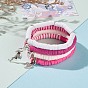 4Pcs 4 Styles Polymer Clay Heishi Beads Stretch Bracelets Sets, Stackable Bracelets, with Alloy European Beads and Pendants, Flamingo & Heart, Antique Silver