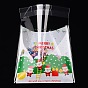 Rectangle OPP Cellophane Bags for Christmas, 13.1x9.9cm, Bilateral Thickness: 0.07mm, about 95~100pcs/bag