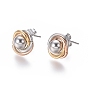304 Stainless Steel Stud Earrings, Hypoallergenic Earrings, with Ear Nuts