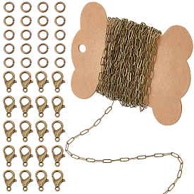 Наборы для самостоятельного изготовления цепочек из латунных скрепок в форме овала