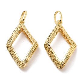 Латунные подвески, ромб, без кадмия и без свинца, стойки покрытие, долговечный, с целью перехода в кольце
