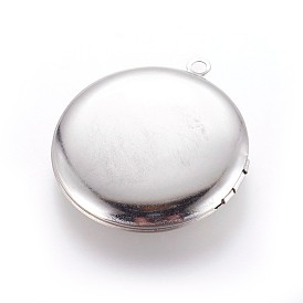 316 подвески из нержавеющей стали Locket, плоско-круглые