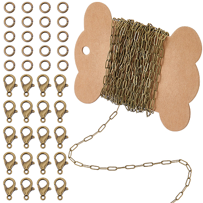 Наборы для самостоятельного изготовления цепочек из латунных скрепок в форме овала