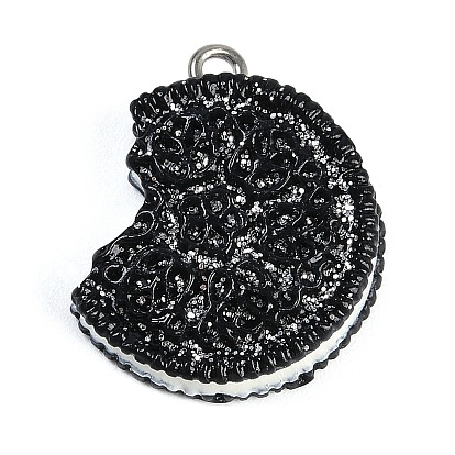 Непрозрачные подвески смолы, с железной платиной петлей, печенье