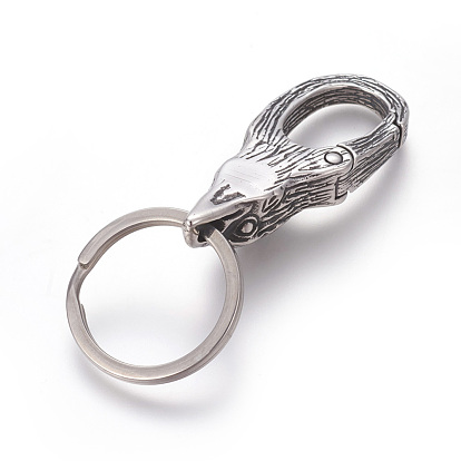 22mm Silver Keychains Key Rings With Lobster Swivel Clasps 