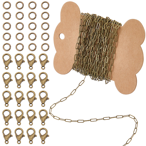 Наборы для самостоятельного изготовления цепочек из латунных скрепок в форме овала