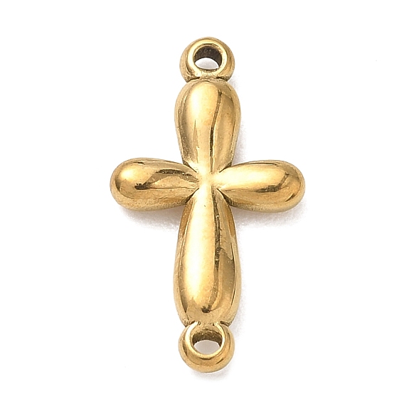 304 Stainless Steel Connector Charms, Religion Cross Links, Ion Plating(IP)