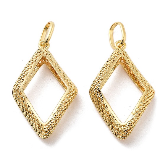 Латунные подвески, ромб, без кадмия и без свинца, стойки покрытие, долговечный, с целью перехода в кольце
