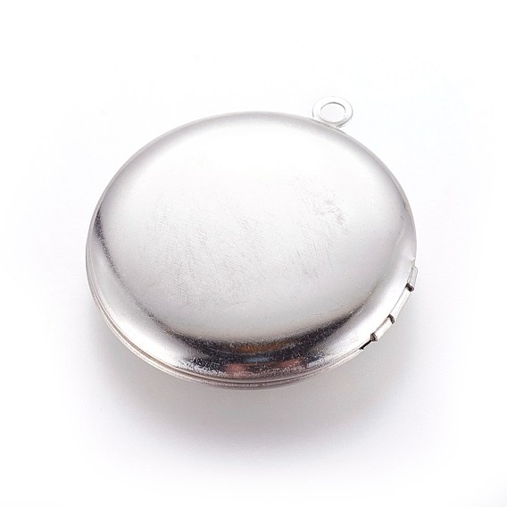 316 подвески из нержавеющей стали Locket, плоско-круглые