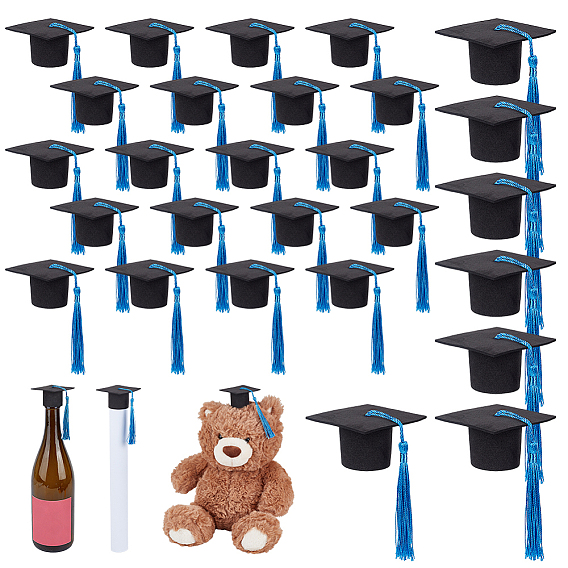 EVA Doctoral Cap Cake Toppers, with Polyester Tassel, Cake Decoration