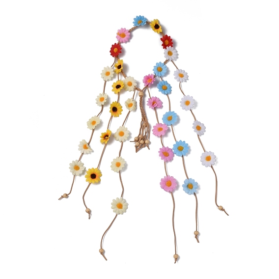 Cloth Sunflower Hippie Headband Floral Crown, Wedding Party Beach Bridal Decorative Hair Accessories