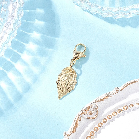 304 Подвесные украшения из текстурированной нержавеющей стали в виде листьев