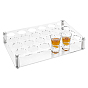 24-Hole Acrylic Mini Shot Glasses Organizer Holder, Spirits Octagonal Cups Wine Glass Storage Rack, for Bar Tasting Serving Supplies, Rectangle