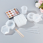 Olycraft DIY Beauty Makeup Storage Box Epoxy Resin Crafts Kits, with Silicone Storage Box Molds, UV Gel Nail Art Tinfoil, Plastic Measuring Cups & Transfer Pipettes, PVC Gloves, Wooden Sticks