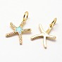 Латунные микро проложить кубический цирконий подвеска, с синтетическим опалом, звезда