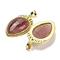 Gemstone Pendants, Carrot Charms with Rack Plating Brass Findings, Lead Free & Cadmium Free