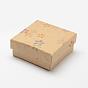 Kraft Jewelry Box, for Pendant, Square, Flower Pattern
