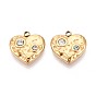 304 подвески в форме сердца из нержавеющей стали с кристаллами и стразами, ионное покрытие (ip)