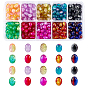 Transparent Crackle Glass Beads Strands, Oval
