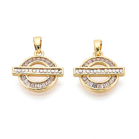 Латунные микро проложить кубического циркония подвески, без кадмия, без никеля и без свинца, плоско-круглые