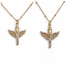 Fashionable Cross Pendant Necklace with Zircon Stones for Women DIY Jewelry