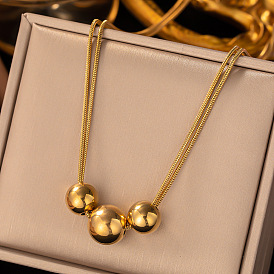 Collier minimaliste en acier inoxydable pour femmes, perles de guérison reiki à double couche turquoise, minimaliste