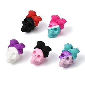 Halloween 3d cuentas de silicona, cuentas focales, calavera y lazo