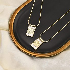 Латунные ожерелья с подвесками в виде ракушки в форме прямоугольника святого Бенедикта для женщин