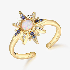 Винтажное модное регулируемое солнцезащитное кольцо с бриллиантом - простое и роскошное кольцо