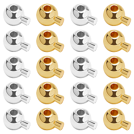 40 шт. 2 цвета латунных обжимных бусин, без кадмия и без свинца, круглые