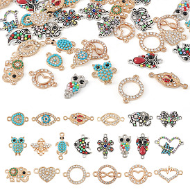 Соединители звеньев сплава, смолой и горный хрусталь, эмаль и бисер, разнообразные