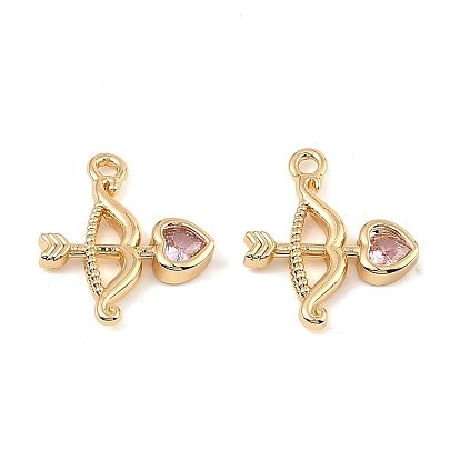 Латунные микро проложить кубического циркония прелести, лук и стрелка