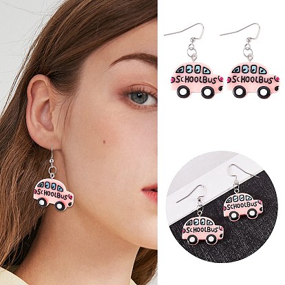 DIY Cartoon Earring Making Kit, Including Car & Lollipop & Imitation Bubble Tea Resin Pendants, 304 Stainless Steel Earring Hooks