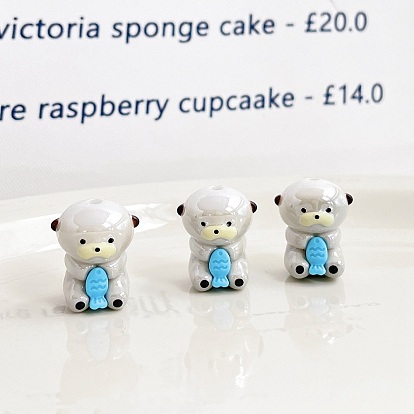 Непрозрачные акриловые бусины, медведь