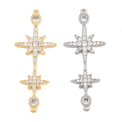 Шармы-соединители из латуни с микропаве из прозрачного кубического циркония, пара перекрестных ссылок