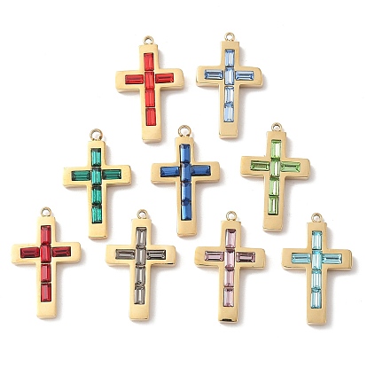 304 из нержавеющей стали горный хрусталь подвески, крест прелести, реальный 14 k позолоченный